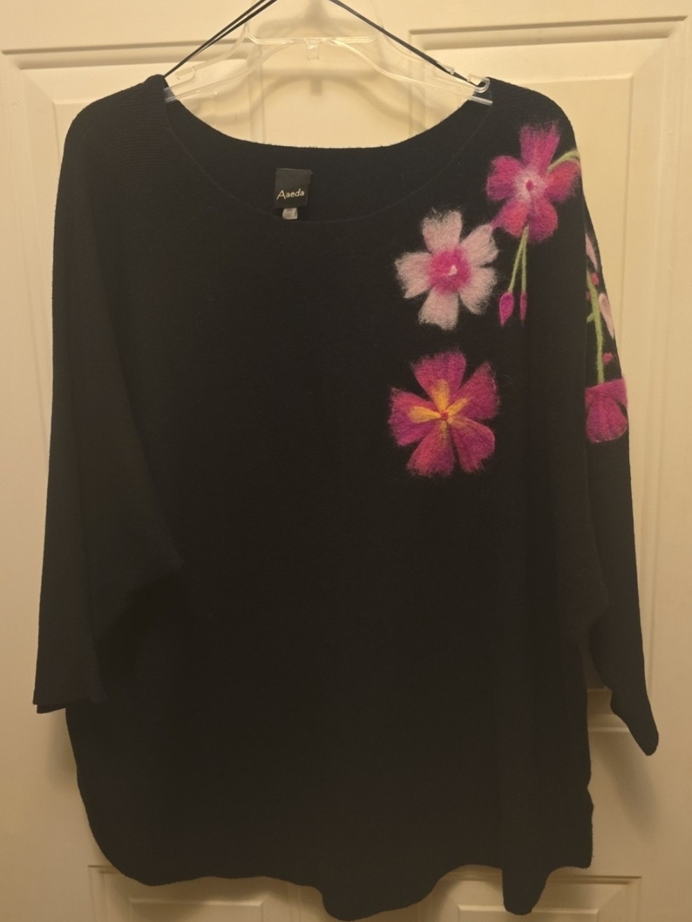 Aaeda Floral Dolman Sleeve Pullover Sweater Size 2X